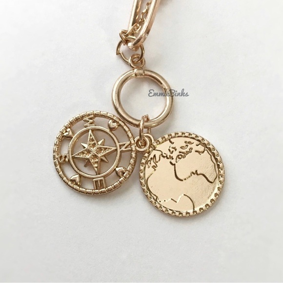 New Wanderlust ‘Go In The Direction of Your Dreams’ Coin Cutout Toggle Necklace - Picture 8 of 16